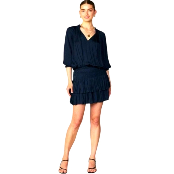 Current Air Elegant Navy Pleated Dress Size S - Picture 5 of 9